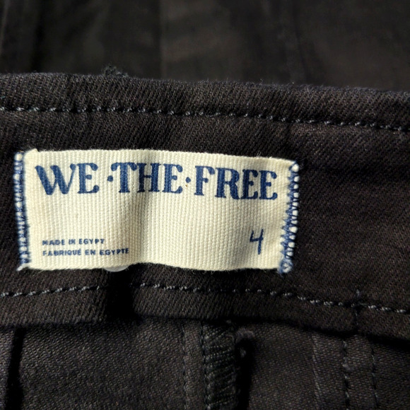 Free People We The Free Denim Mini Skirt Womens 4 Black Jean Full Front Zip New - Picture 4 of 12